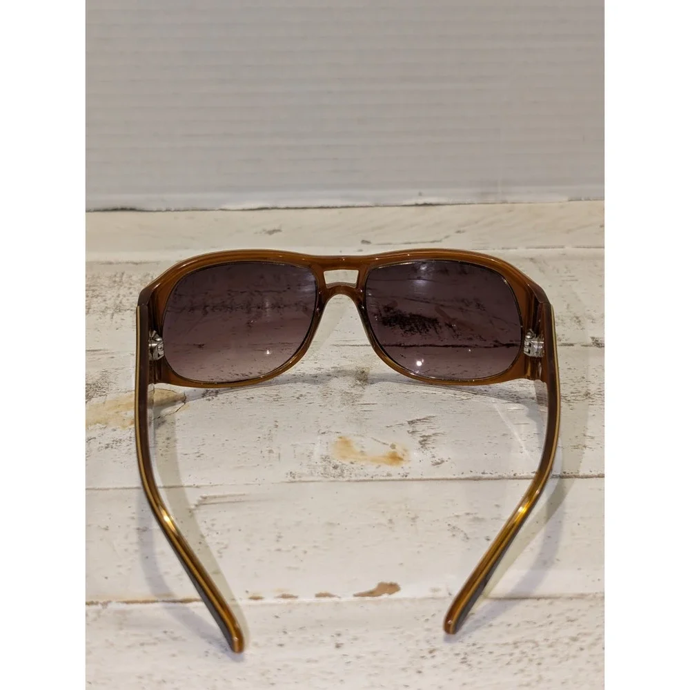 Vtg. Paul Frank Le Sabre Burg Burgundy Gold Sunglasses Oversized Cutout Bridge